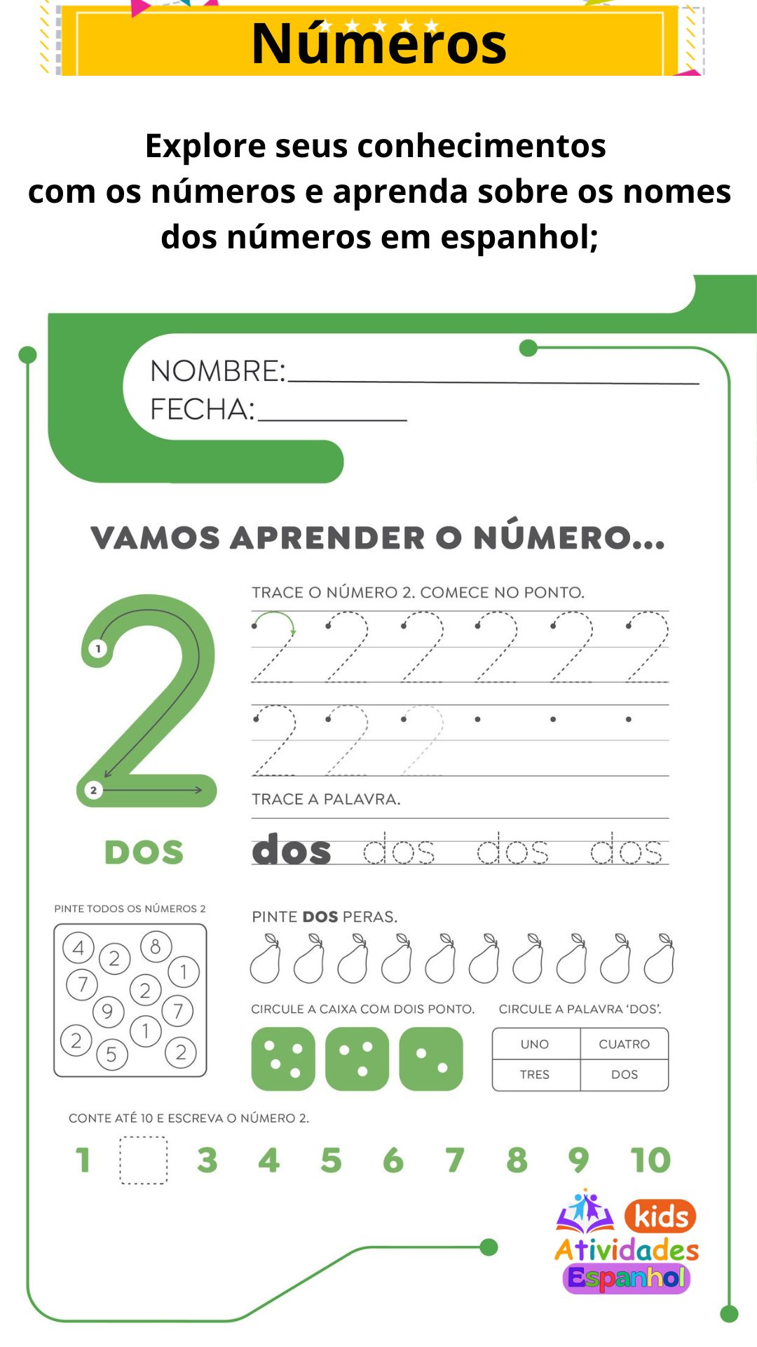 Kids Atividades ESPANHOL 03 - Números (AECS)
