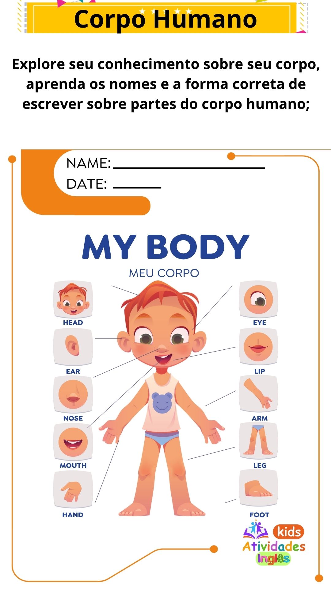 Kids Atividades INGLÊS 05 - Corpo Humano (AECS)