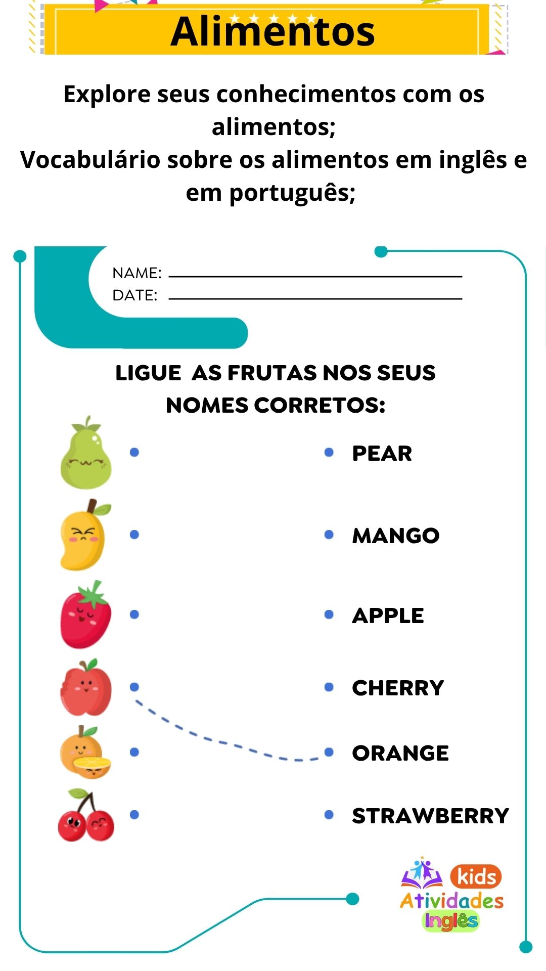 Kids Atividades INGLÊS 06 - Alimentos (AECS)